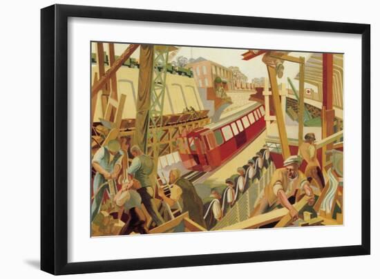 Building the Railways-null-Framed Premium Giclee Print