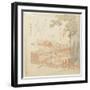 Building the Tsurugaoka Machimangu Shrine-Kubo Shunman-Framed Giclee Print