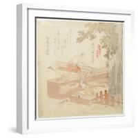 Building the Tsurugaoka Machimangu Shrine-Kubo Shunman-Framed Giclee Print