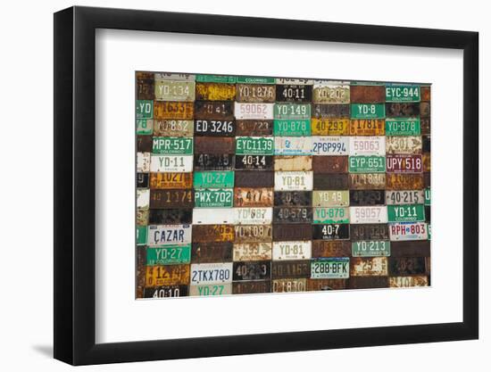 Building with License Plate Siding, Crested Butte, Colorado, USA-Walter Bibikow-Framed Photographic Print