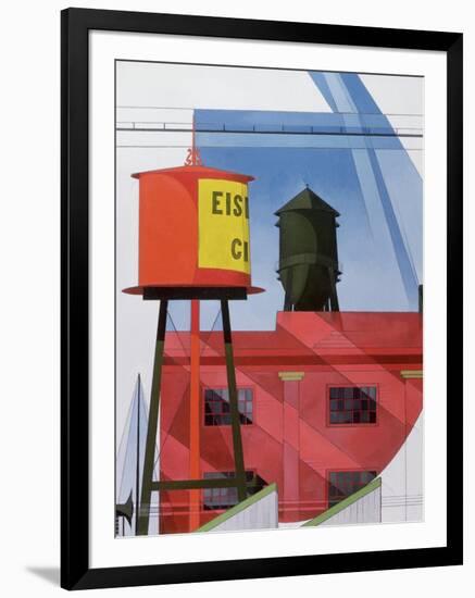 Buildings Abstraction, Lancaster, 1931 (Oil on Board)-Charles Demuth-Framed Premium Giclee Print