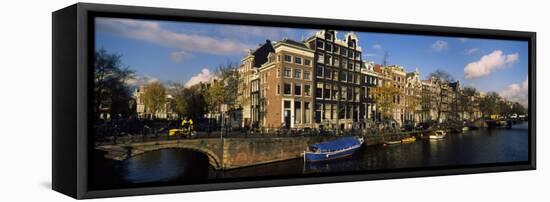 Buildings Along a Canal, Amsterdam, Netherlands-null-Framed Stretched Canvas