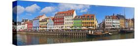 Buildings Along a Canal with Boats, Nyhavn, Copenhagen, Denmark-null-Stretched Canvas