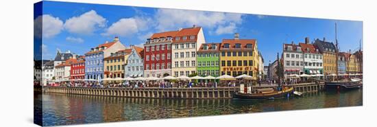 Buildings Along a Canal with Boats, Nyhavn, Copenhagen, Denmark-null-Stretched Canvas
