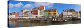 Buildings Along a Canal with Boats, Nyhavn, Copenhagen, Denmark-null-Stretched Canvas