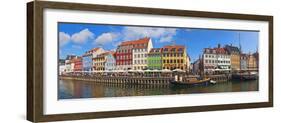 Buildings Along a Canal with Boats, Nyhavn, Copenhagen, Denmark-null-Framed Photographic Print