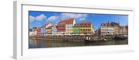 Buildings Along a Canal with Boats, Nyhavn, Copenhagen, Denmark-null-Framed Photographic Print