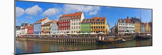 Buildings Along a Canal with Boats, Nyhavn, Copenhagen, Denmark-null-Mounted Photographic Print