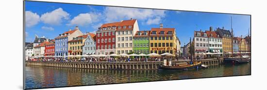 Buildings Along a Canal with Boats, Nyhavn, Copenhagen, Denmark-null-Mounted Photographic Print