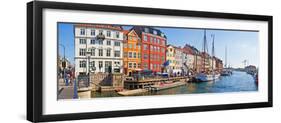 Buildings Along a Canal with Boats, Nyhavn, Copenhagen, Denmark-null-Framed Photographic Print