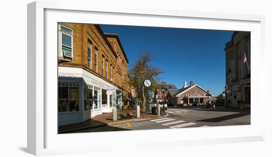 Buildings along a street, Bath, Sagadahoc County, Maine, USA-null-Framed Photographic Print