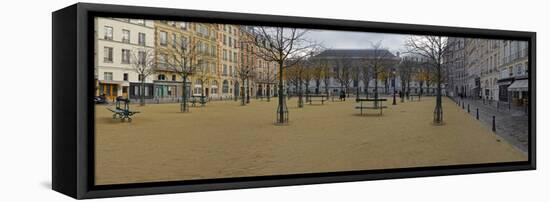 Buildings along a street, Place Dauphine, Paris, Ile-De-France, France-null-Framed Stretched Canvas