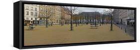 Buildings along a street, Place Dauphine, Paris, Ile-De-France, France-null-Framed Stretched Canvas