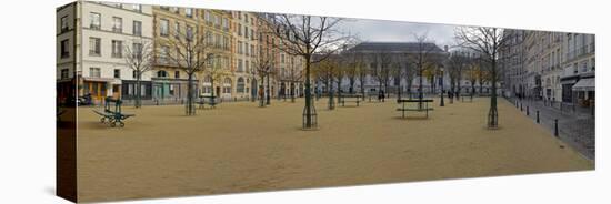 Buildings along a street, Place Dauphine, Paris, Ile-De-France, France-null-Stretched Canvas