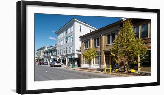 Buildings along a street, Rockland, Knox County, Maine, USA-null-Framed Photographic Print