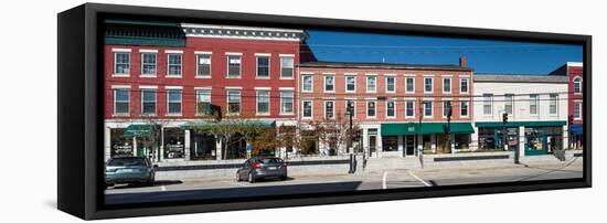 Buildings along a street, Thomaston, Knox County, Maine, USA-null-Framed Stretched Canvas