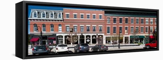 Buildings along a street, Thomaston, Knox County, Maine, USA-null-Framed Stretched Canvas