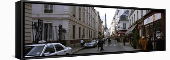 Buildings Along a Street with a Tower in the Background, Rue Saint Dominique, Eiffel Tower-null-Framed Stretched Canvas