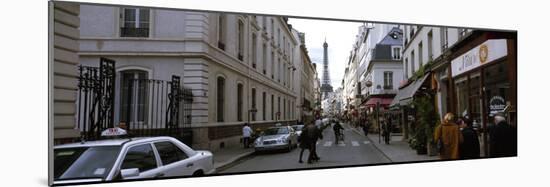 Buildings Along a Street with a Tower in the Background, Rue Saint Dominique, Eiffel Tower-null-Mounted Photographic Print