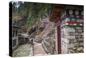 Buildings along a trail, Nepal.-Lee Klopfer-Stretched Canvas