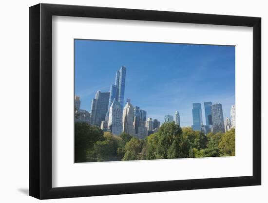 Buildings Along Central Park South Will Wollman Rink in Central Park, New York City, Ny-Greg Probst-Framed Photographic Print