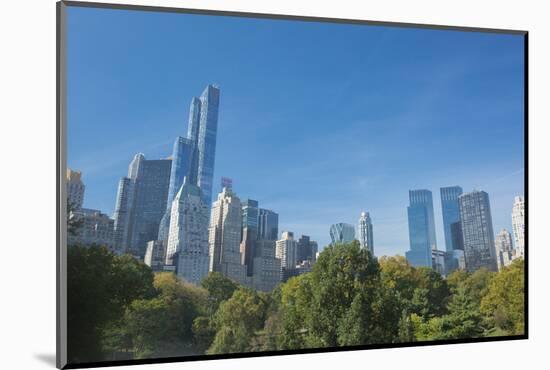 Buildings Along Central Park South Will Wollman Rink in Central Park, New York City, Ny-Greg Probst-Mounted Photographic Print