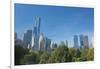 Buildings Along Central Park South Will Wollman Rink in Central Park, New York City, Ny-Greg Probst-Framed Photographic Print