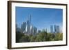 Buildings Along Central Park South Will Wollman Rink in Central Park, New York City, Ny-Greg Probst-Framed Photographic Print