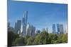 Buildings Along Central Park South Will Wollman Rink in Central Park, New York City, Ny-Greg Probst-Mounted Photographic Print