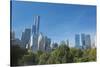 Buildings Along Central Park South Will Wollman Rink in Central Park, New York City, Ny-Greg Probst-Stretched Canvas