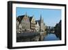 Buildings Along Graslei or Quai Aux Herbes, Lys River, Ghent, Belgium-null-Framed Giclee Print