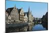 Buildings Along Graslei or Quai Aux Herbes, Lys River, Ghent, Belgium-null-Mounted Giclee Print