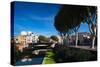 Buildings Along the Basse Riverfront, Perpignan, Pyrenees-Orientales, Languedoc-Roussillon, France-null-Stretched Canvas