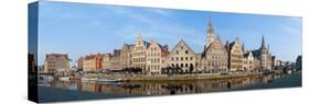 Buildings along the Graslei, Ghent, East Flanders, Flemish Region, Belgium-null-Stretched Canvas