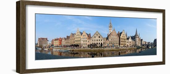 Buildings along the Graslei, Ghent, East Flanders, Flemish Region, Belgium-null-Framed Photographic Print