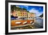 Buildings Along the Harbor, Portofino, Italy-George Oze-Framed Photographic Print