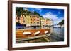 Buildings Along the Harbor, Portofino, Italy-George Oze-Framed Photographic Print