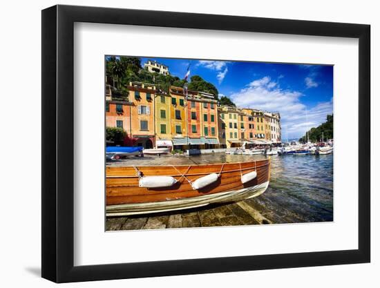 Buildings Along the Harbor, Portofino, Italy-George Oze-Framed Premium Photographic Print