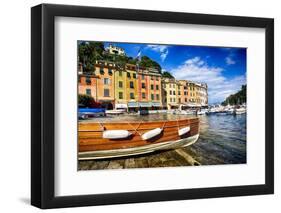 Buildings Along the Harbor, Portofino, Italy-George Oze-Framed Premium Photographic Print