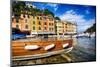 Buildings Along the Harbor, Portofino, Italy-George Oze-Mounted Premium Photographic Print