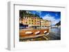 Buildings Along the Harbor, Portofino, Italy-George Oze-Framed Photographic Print