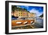 Buildings Along the Harbor, Portofino, Italy-George Oze-Framed Photographic Print