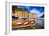 Buildings Along the Harbor, Portofino, Italy-George Oze-Framed Photographic Print