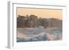 Buildings Along the Malecon in Soft Evening Sunlight with Large Waves Crashing Against the Sea Wall-Lee Frost-Framed Photographic Print