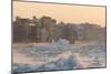 Buildings Along the Malecon in Soft Evening Sunlight with Large Waves Crashing Against the Sea Wall-Lee Frost-Mounted Photographic Print