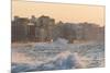 Buildings Along the Malecon in Soft Evening Sunlight with Large Waves Crashing Against the Sea Wall-Lee Frost-Mounted Photographic Print