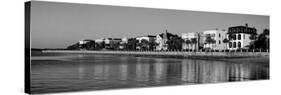 Buildings along the Waterfront in Black and White, Charleston, South Carolina, USA-null-Stretched Canvas