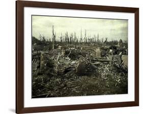 Buildings and Trees Destroyed by Artillery Fire, Chaulnes, Somme, France, 1917-Fernand Cuville-Framed Giclee Print