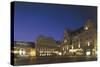 Buildings at a Town Square Lit Up at Night, Raekoja Plats, Tallinn, Estonia-null-Stretched Canvas