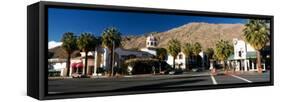Buildings at the Roadside, Palm Springs, Riverside County, California, USA-null-Framed Stretched Canvas